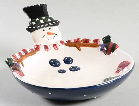 Snow Friends Open Figural Snowman Candy Dish