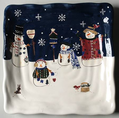 Snow Friends Square Dinner Plate