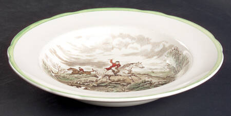 Herring Hunt Large Rim Soup Bowl