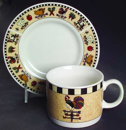 Country Gathering Flat Cup & Saucer Set