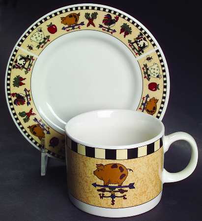 Country Gathering Flat Cup & Saucer Set