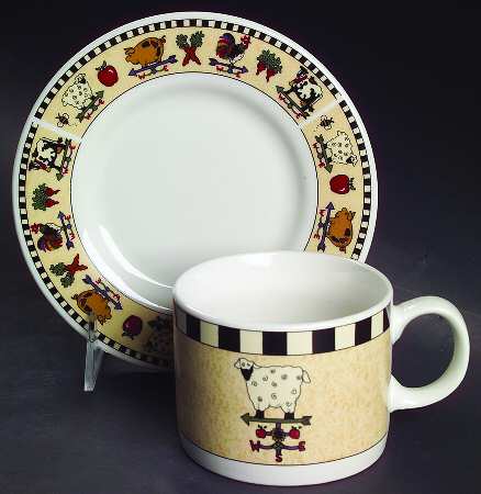 Country Gathering Flat Cup & Saucer Set