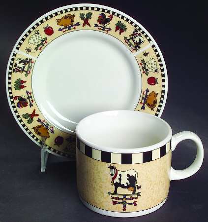 Country Gathering Flat Cup & Saucer Set
