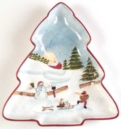 Christmas Valley Large Tree Shaped Dish