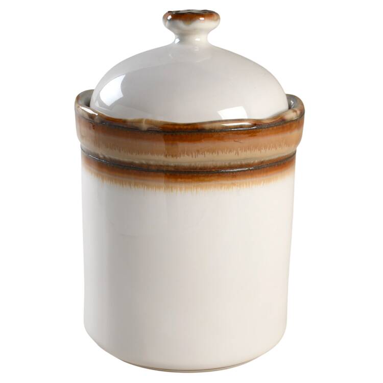Waves Brown Large Canister & Lid by Sango