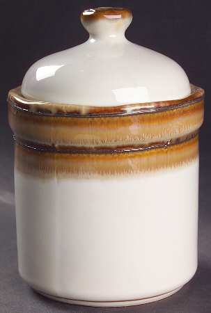 Waves Brown Small Canister & Lid by Sango