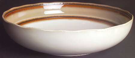 Waves Brown 13" Large Salad Serving Bowl
