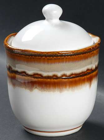 Waves Brown Sugar Bowl & Lid by Sango