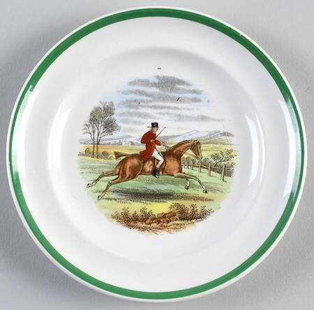 Herring Hunt (Smooth, Green Trim) Small Bread & Butter Plate