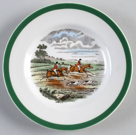 Herring Hunt (Smooth, Green Trim) Bread & Butter Plate