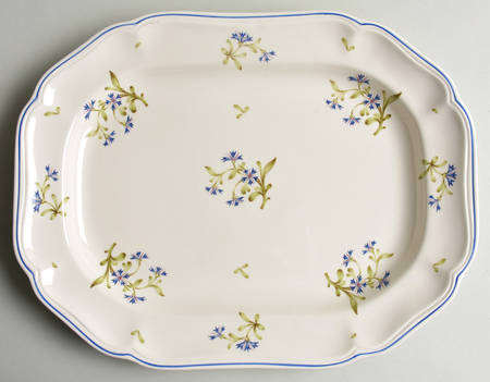 Williamsburg Cornflower 14" Oval Serving Platter