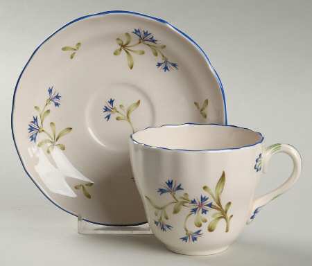 Williamsburg Cornflower Flat Cup & Saucer Set