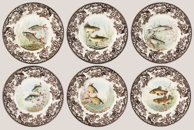 Woodland Stream Dinner Plate - Set of 6 Motifs