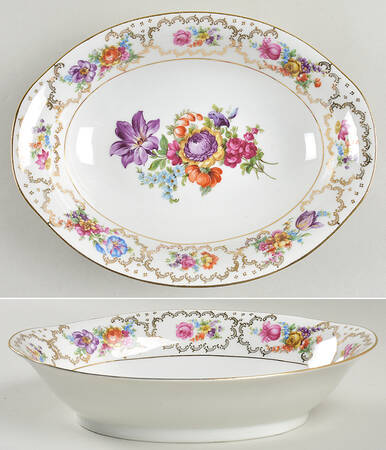 Dresdner Art 9" Oval Vegetable Bowl