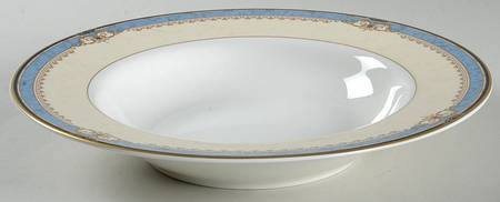 Chattel Blue Large Rim Soup Bowl