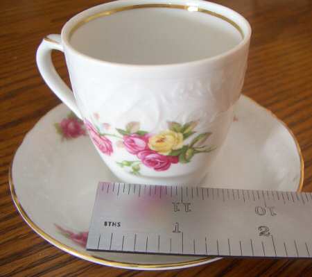 Rose Flat Demitasse Cup & Saucer Set