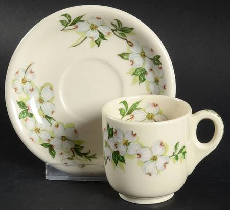 Dogwood (Restaurant, Smooth) Flat Demitasse Cup & Saucer Set