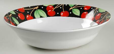Cherries (Decorated Verge) 9" Round Vegetable Bowl