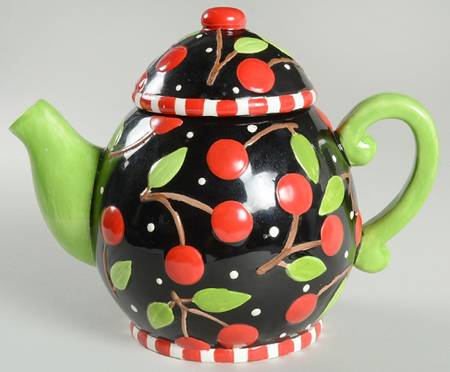 Cherries (No Verge) Teapot & Lid