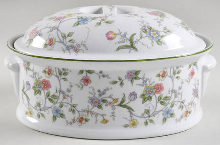 Corona (Green Trim) 2 Quart Oval Covered Casserole