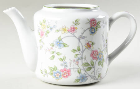 Corona (Green Trim) Teapot No Lid