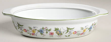 Corona (Green Trim) 1 Quart Oval Casserole No Lid