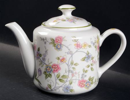 Corona (Green Trim) Teapot & Lid