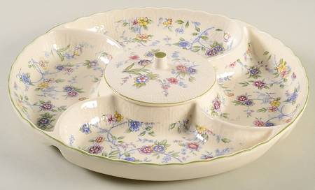 Corona (Green Trim) 5-Part Relish & Center Lid