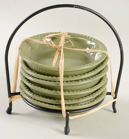 Sorrento Oregano (Green) (7 Piece) Dip Bowl Set (6 Bowls & Caddy)
