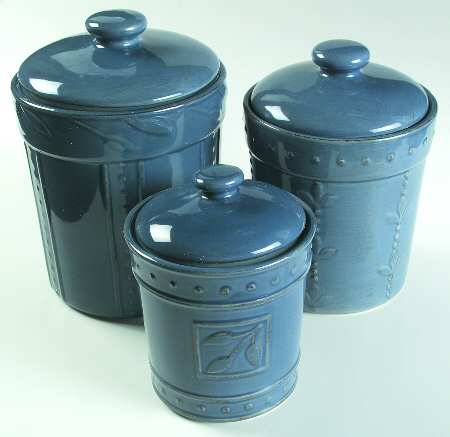 Sorrento Mediterranean (Blue) (3 Piece) Canister Set (Box Set)