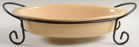 Sorrento Wheat (Gold) Oval Baker with Metal Stand