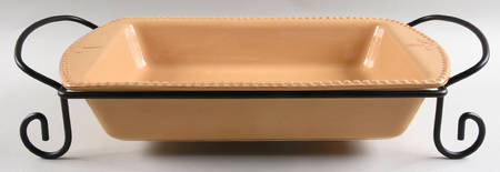Sorrento Wheat (Gold) 16" Rectangular Baker with Metal Stand