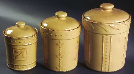 Sorrento Wheat (Gold) (3 Piece) Canister Set (Box Set)