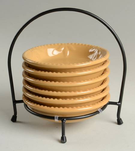 Sorrento Wheat (Gold) (7 Piece) Dip Bowl Set (6 Bowls & Caddy)