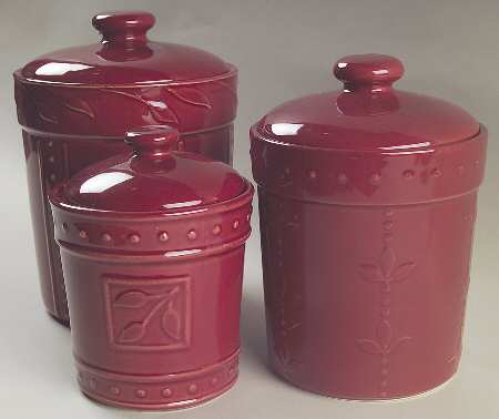 Sorrento Beaujolais (Burgundy) (3 Piece) Canister Set (Box Set)