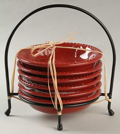 Sorrento Beaujolais (Burgundy) (7 Piece) Dip Bowl Set (6 Bowls & Caddy)