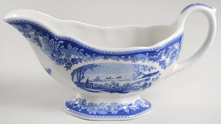 Winter's Eve Blue (Camilla Shape) Gravy Boat