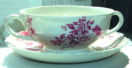 SWI137 Footed Cream Soup Bowl & Saucer Set