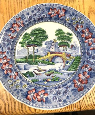 Tower Blue Multicolor Luncheon Plate