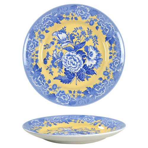 Blue Room Garden Collection (Yellow Background) 12" Pasta Serving Bowl by Spode