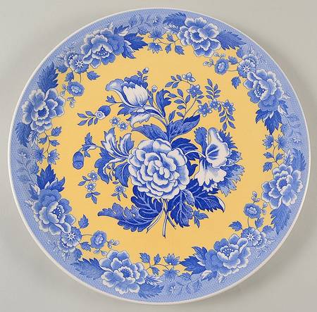 Blue Room Garden Collection (Yellow Background) 12" Pizza Plate by Spode