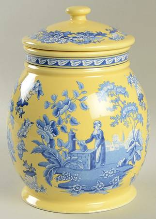 Blue Room Garden Collection (Yellow Background) 6" Storage Jar & Lid