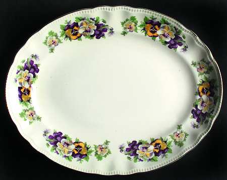 Pansy 12" Oval Serving Platter