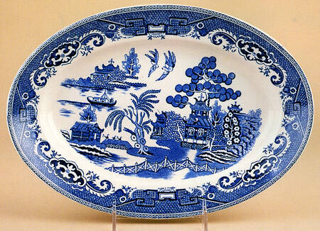 Blue Willow 12" Oval Serving Platter