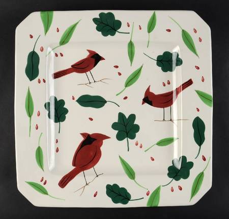 Holiday Cardinal 16" Square Serving Platter