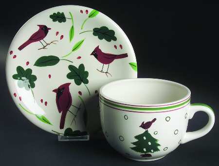 Holiday Cardinal Jumbo Cup & Saucer Set