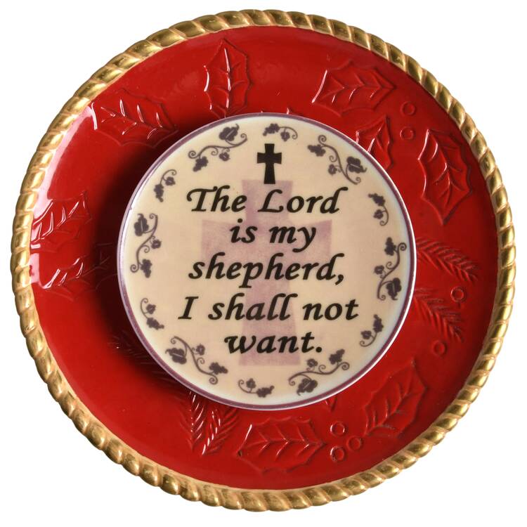 Woodland Holly Santa Accent Salad/Dessert Plate