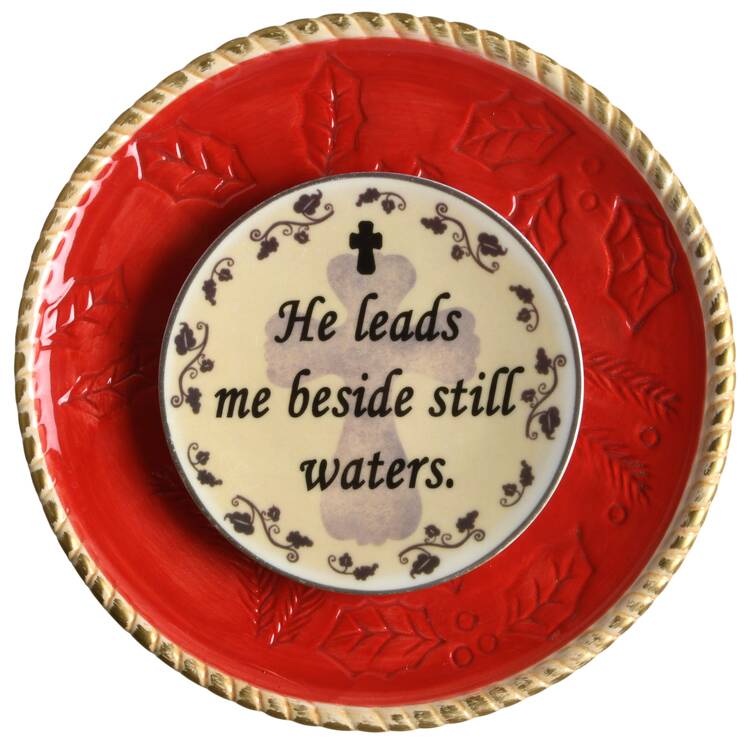 Woodland Holly Santa Accent Salad/Dessert Plate