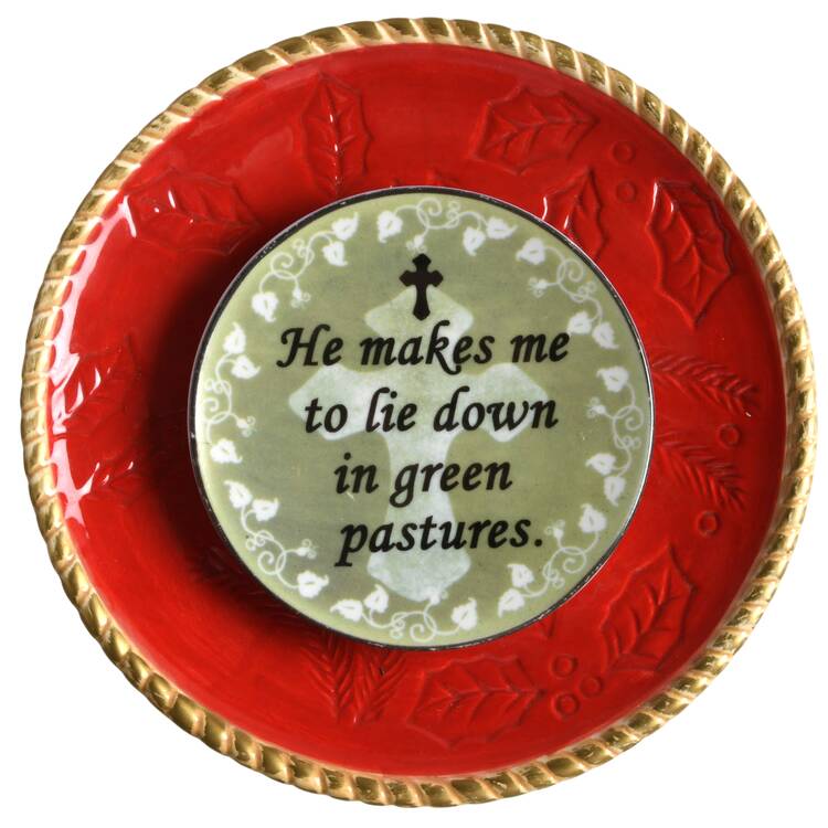 Woodland Holly Santa Accent Salad/Dessert Plate