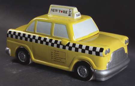 New York Taxi Figural Cookie Jar & Lid